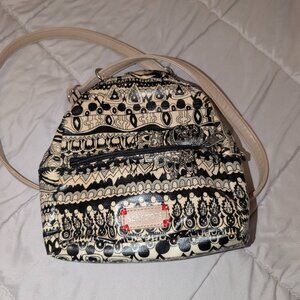 Sakroots Convertible backpack - black and cream tribal print